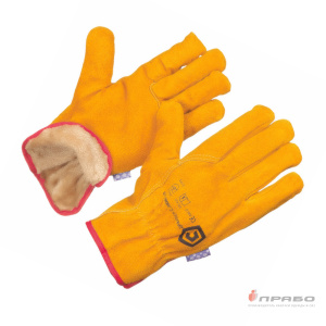 Перчатки цельноспилковые утеплённые «Драйвер» жёлтые (искусственный мех). Артикул: Пер116. Цена от 410 р.