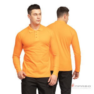 Рубашка «Поло» с длинным рукавом оранжевая. Артикул: Трик104. Цена от 1 040 р.