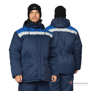 Куртка мужская утеплённая «Бригадир-М СОП» тёмно-синий/василёк. Артикул: 9494. Цена от 2 890 р. в г. Уфа
