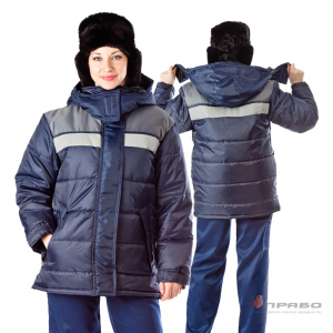 Куртка женская утеплённая «Эльбрус» тёмно-синий/серый. Артикул: Кур205. Цена от 1 850 р. в г. Уфа