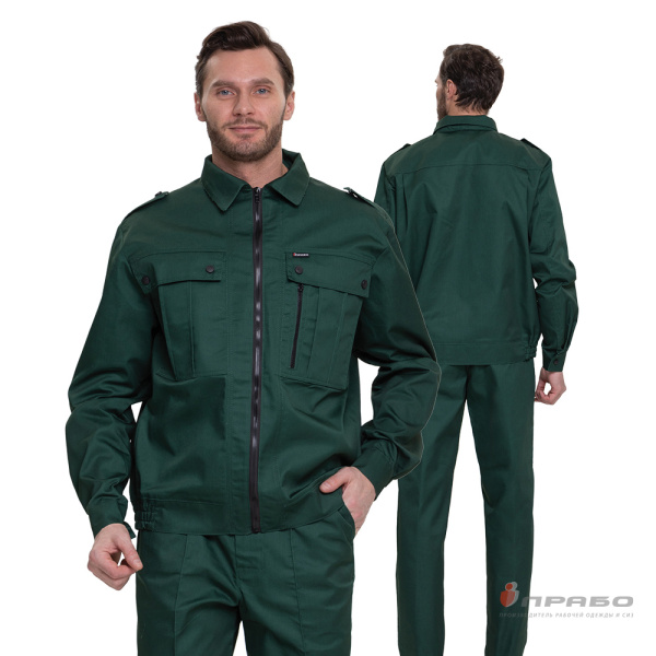 Костюм мужской «Ясон» зелёный для сотрудников охранных предприятий (куртка и брюки). Артикул: Охр101. #REGION_MIN_PRICE# в г. Уфа