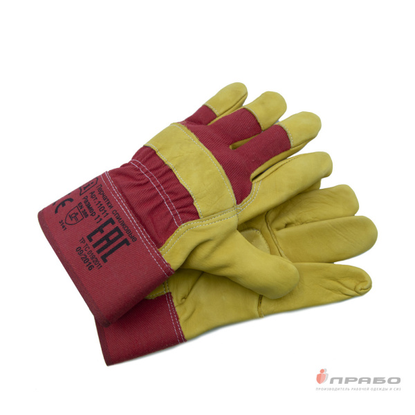 Перчатки комбинированные с кожей (100% хлопок, спилок КРС). Артикул: Пер159. #REGION_MIN_PRICE#