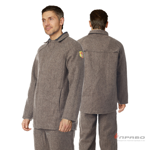 Костюм жаростойкий суконный серый с огнестойкой пропиткой (куртка и брюки). Артикул: Теп112. #REGION_MIN_PRICE# в г. Уфа