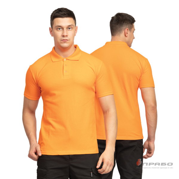 Рубашка «Поло» с коротким рукавом оранжевая. Артикул: Трик1031. #REGION_MIN_PRICE#
