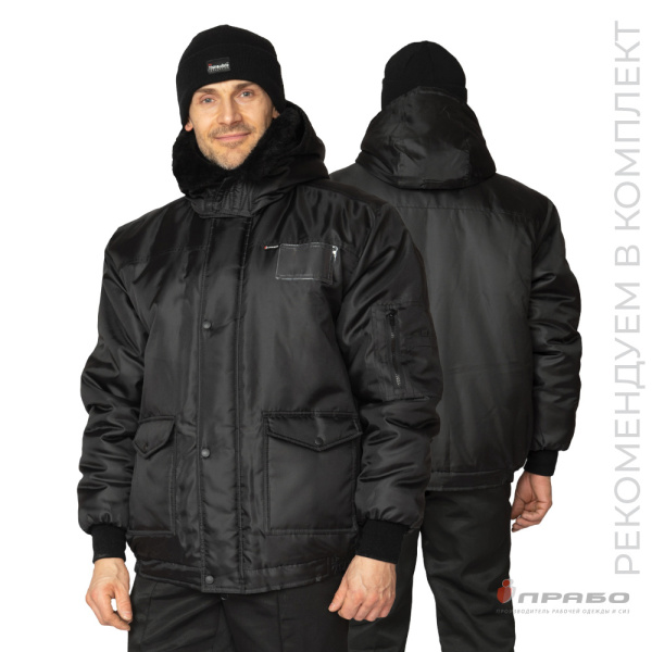 Куртка мужская утеплённая «Альфа» чёрная укороченная. Артикул: Охр203ч. #REGION_MIN_PRICE# в г. Уфа