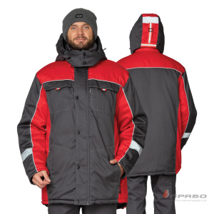 Куртка мужская утеплённая «Бренд» тёмно-серая/красная. Артикул: 9644. Цена от 6 700 р. в г. Уфа