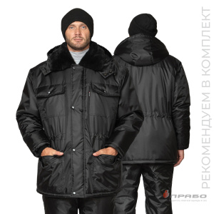 Куртка мужская утеплённая «Альфа» удлинённая чёрная. Артикул: 10355. Цена от 3 210 р. в г. Уфа
