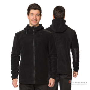 Куртка «Кеми» флисовая с капюшоном чёрная. Артикул: 10021. Цена от 3 160 р.