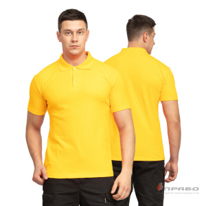 Рубашка «Поло» с коротким рукавом жёлтая. Артикул: Трик1031. Под заказ.