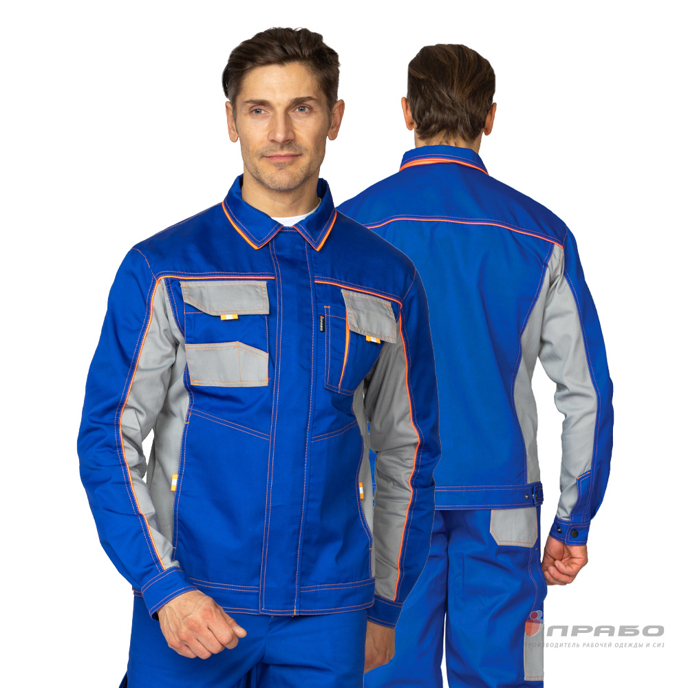 Костюм мужской «Бренд 1 2020» василёк/светло-серый (куртка и брюки). Артикул: 9408. Цена от 3 640,00 р. в г. Уфа