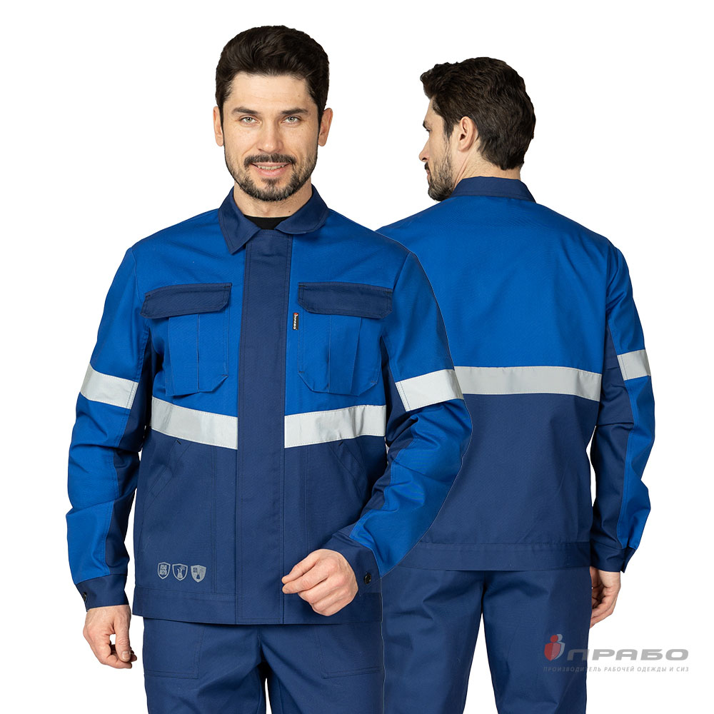 Костюм мужской «Вираж Индастриал» тёмно-синий/василёк (куртка и брюки). Артикул: 12936. Цена от 5 600,00 р. в г. Уфа