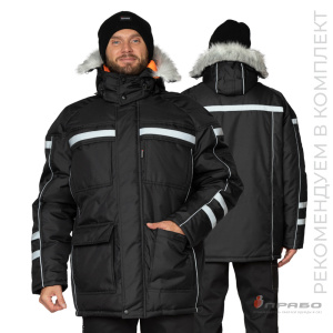 Куртка мужская утеплённая «Аляска Ультра» чёрная. Артикул: 9602. Под заказ. в г. Уфа