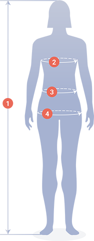 Таблица для определения размеров женской одежды ПРАБО