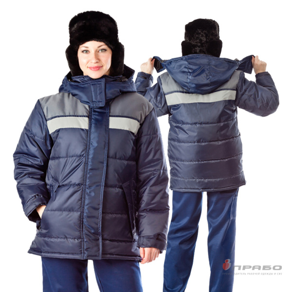 Куртка женская утеплённая «Эльбрус» тёмно-синий/серый. Артикул: Кур205. #REGION_MIN_PRICE# в г. Уфа