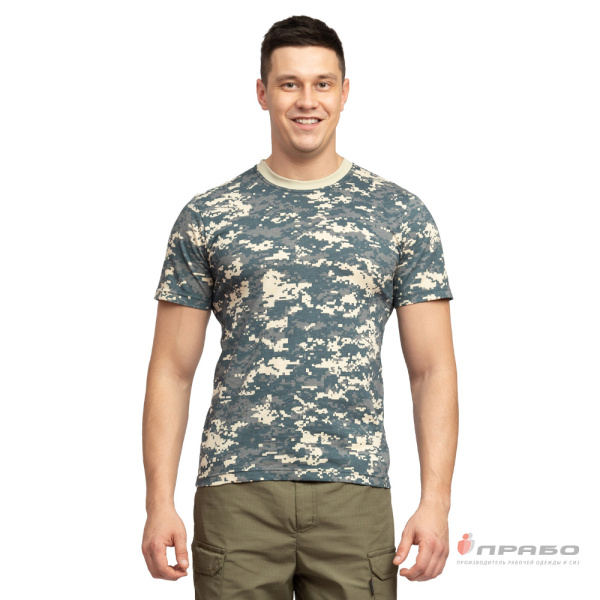 Футболка трикотажная камуфляжная пиксель. Артикул: Трик106. #REGION_MIN_PRICE#
