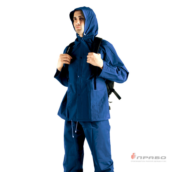 Костюм влагозащитный нейлоновый с ПВХ-покрытием синий (куртка и брюки). Артикул: Вл203. #REGION_MIN_PRICE# в г. Уфа