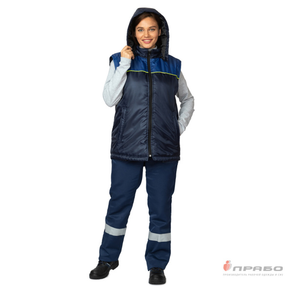 Жилет утеплённый «Сура» тёмно-синий/василёк. Артикул: 9553. #REGION_MIN_PRICE# в г. Уфа