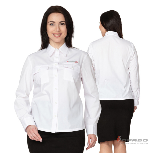 Блузка РЖД женская с длинными рукавами белая. Артикул: БлузРЖД1. #REGION_MIN_PRICE# в г. Уфа