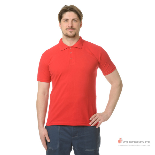 Рубашка «Поло» с коротким рукавом красная. Артикул: Трик1031. #REGION_MIN_PRICE#