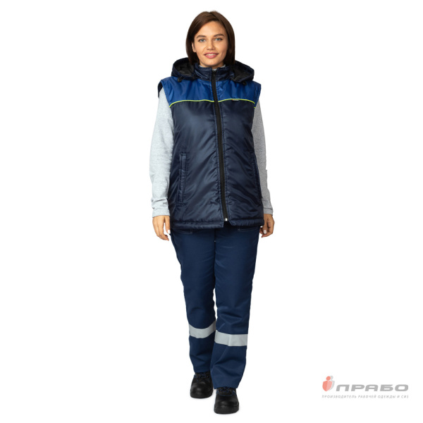 Жилет утеплённый «Сура» тёмно-синий/василёк. Артикул: 9553. #REGION_MIN_PRICE# в г. Уфа