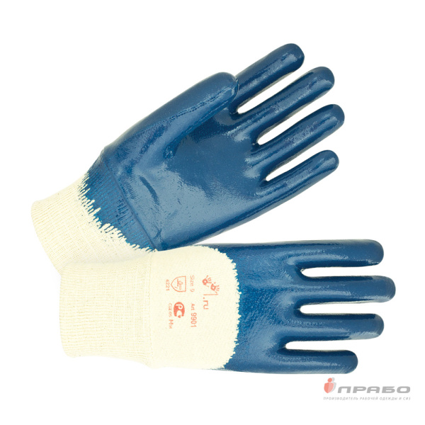 Перчатки нитриловые «Люкс» полуобливные с манжетой на резинке. Артикул: Пер103. #REGION_MIN_PRICE#