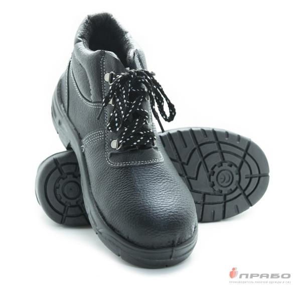 Ботинки кожаные «Олимп» с подошвой ПУ и МП чёрные. Артикул: Кож118. #REGION_MIN_PRICE# в г. Уфа